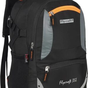 large 35 l laptop backpack ./1 orange black office travel (orange, black)